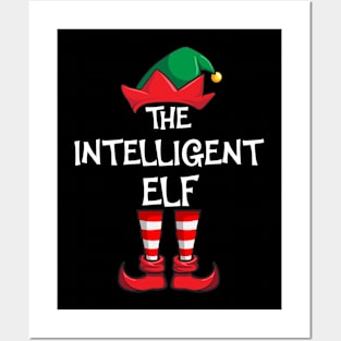 Intelligent Elf Matching Family Christmas Posters and Art